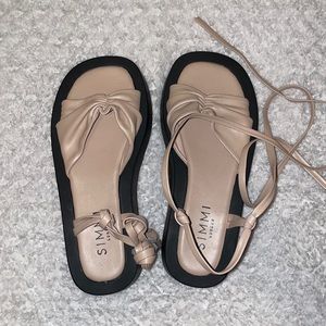 NWOT Beige wrap sandals - size 6